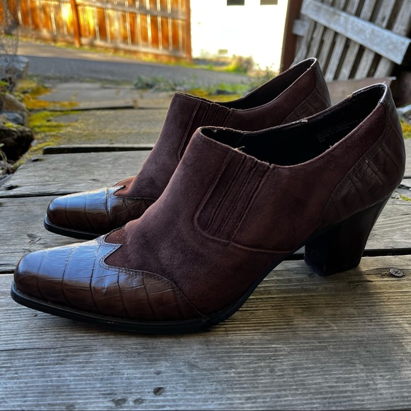 Coldwater Creek Leather Suede Ankle Western Boots Sz 9 - Picture 8 of 14